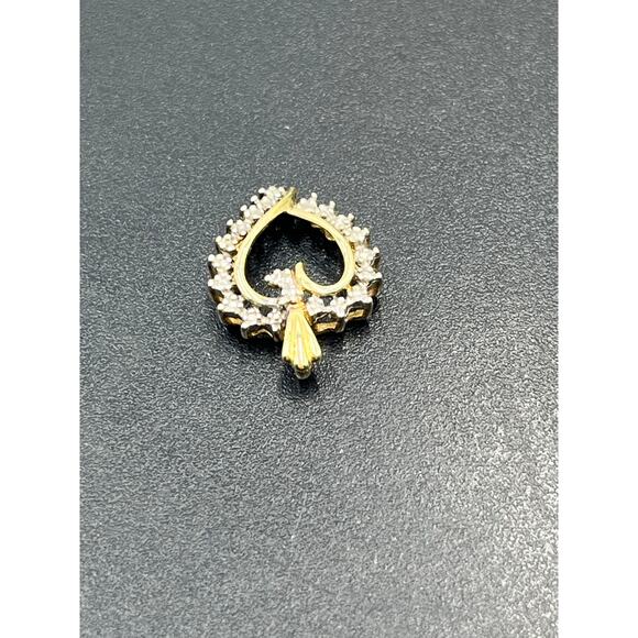 JCM Jacmel 10K Yellow Gold Diamond Accent Heart Pendant Charm Wife Mom Gift - Picture 6 of 8